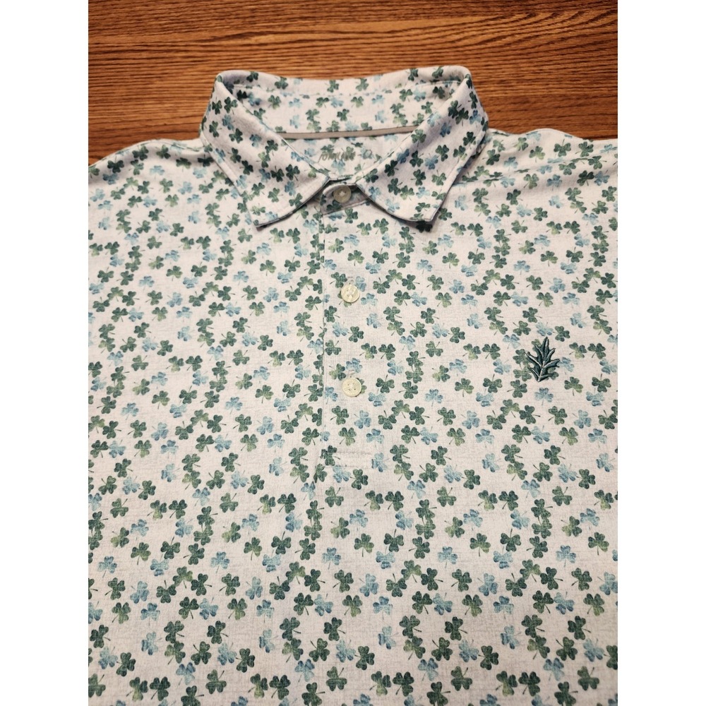 Johnnie-O Hibernian Polo Shirt Mens Large Clover St. Patricks Day Golf